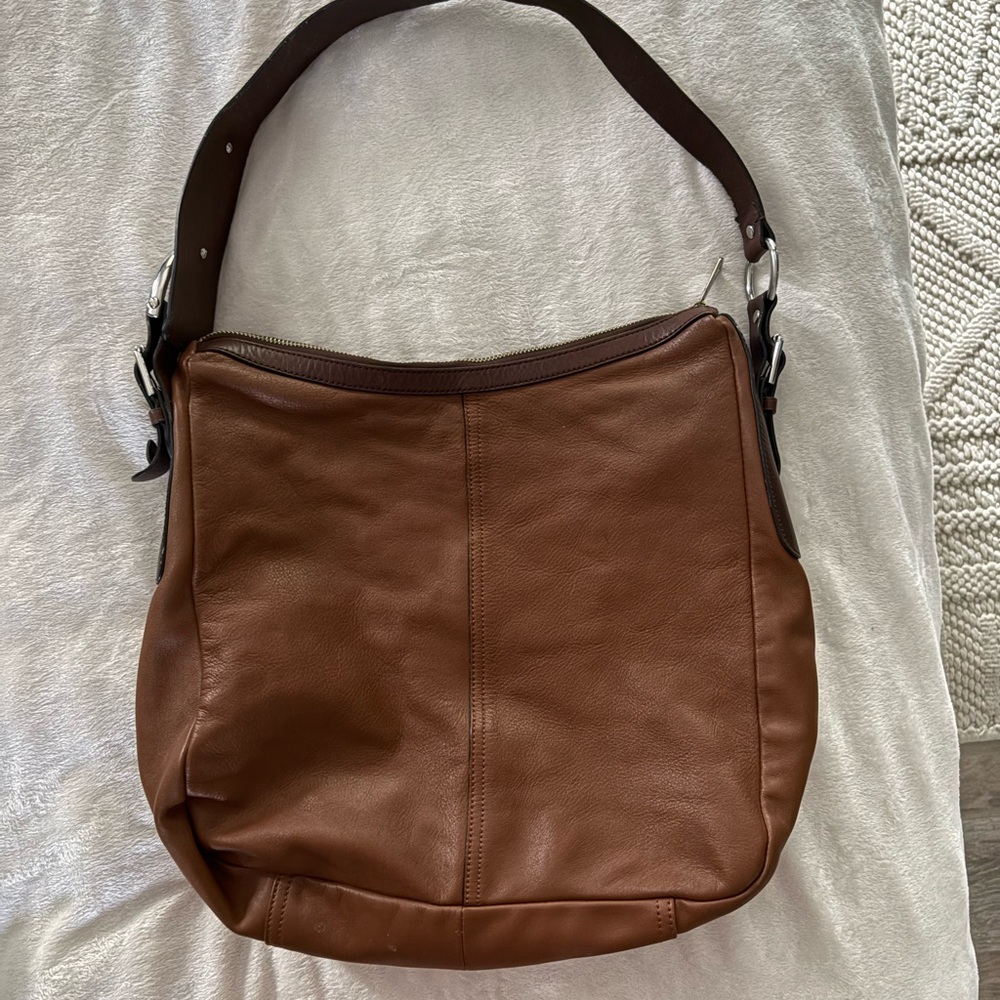 Lauren Ralph‎ Lauren Tan Leather Hobo Bag